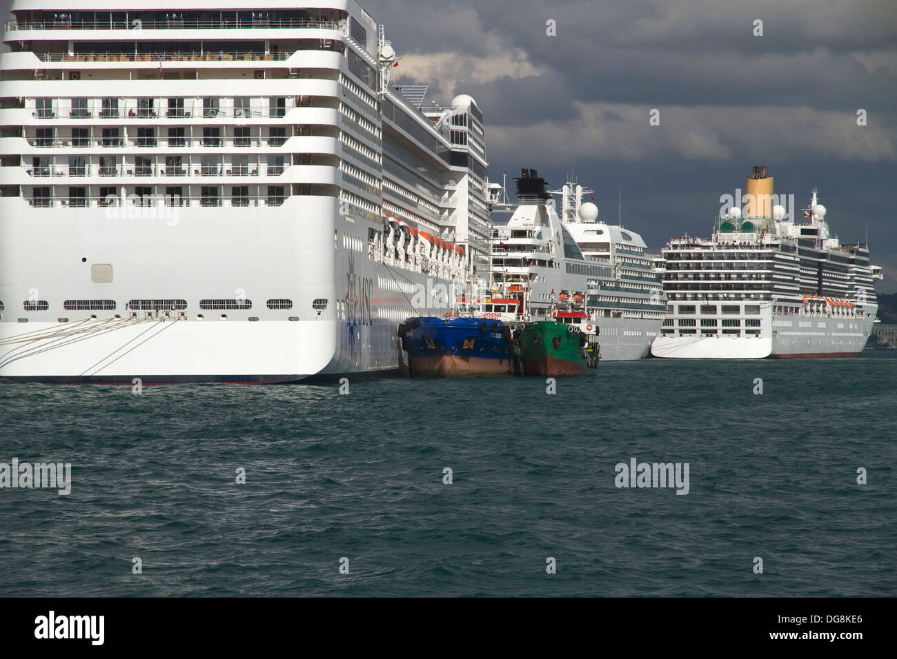 Cruise Ships in the Harbor of Istanbul Turkey Stock Photo
