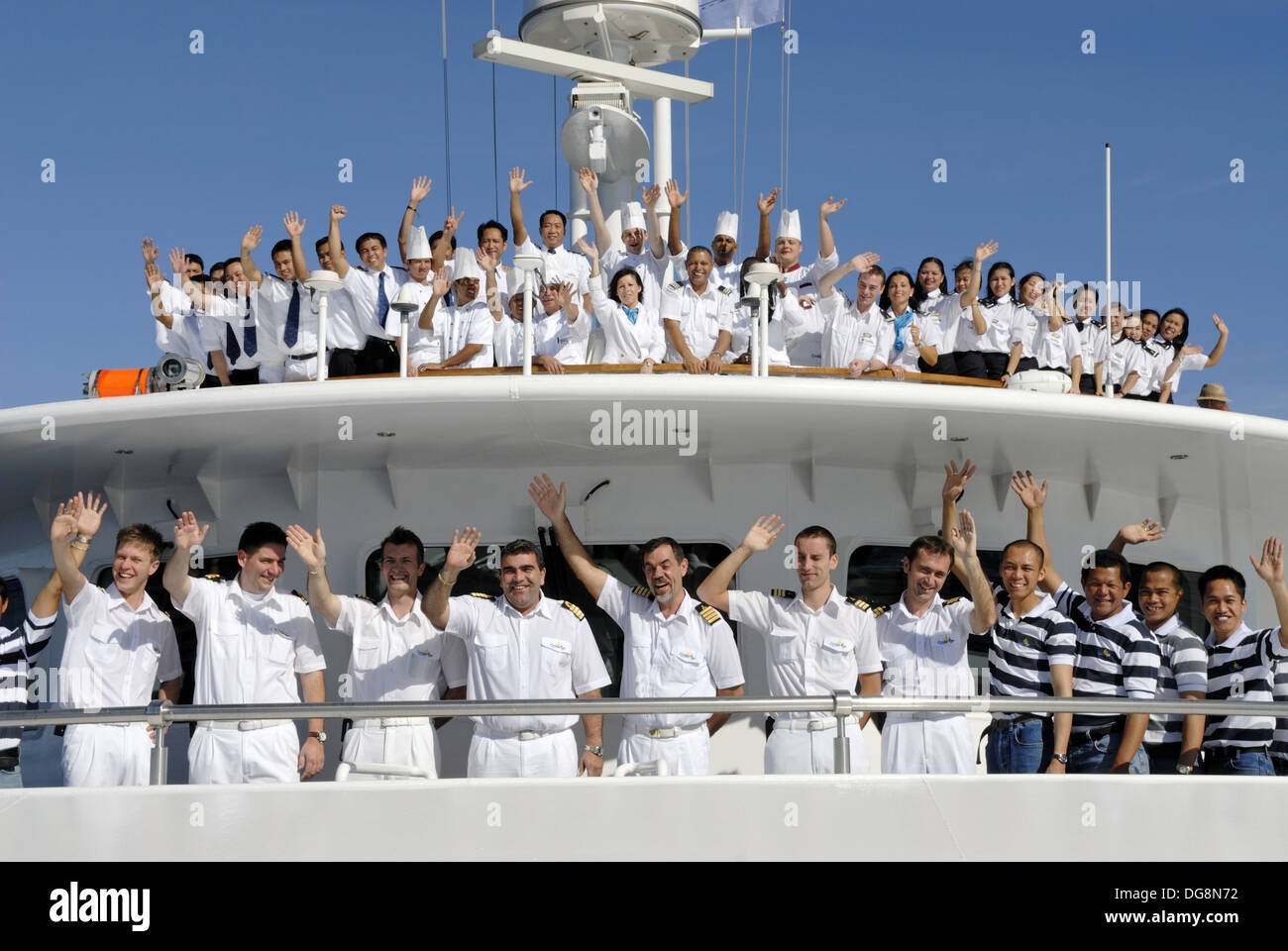 crew of the cruise ship Belle de l´Adriatique in Red Sea, Jordan, Middle East, Asia Stock Photo