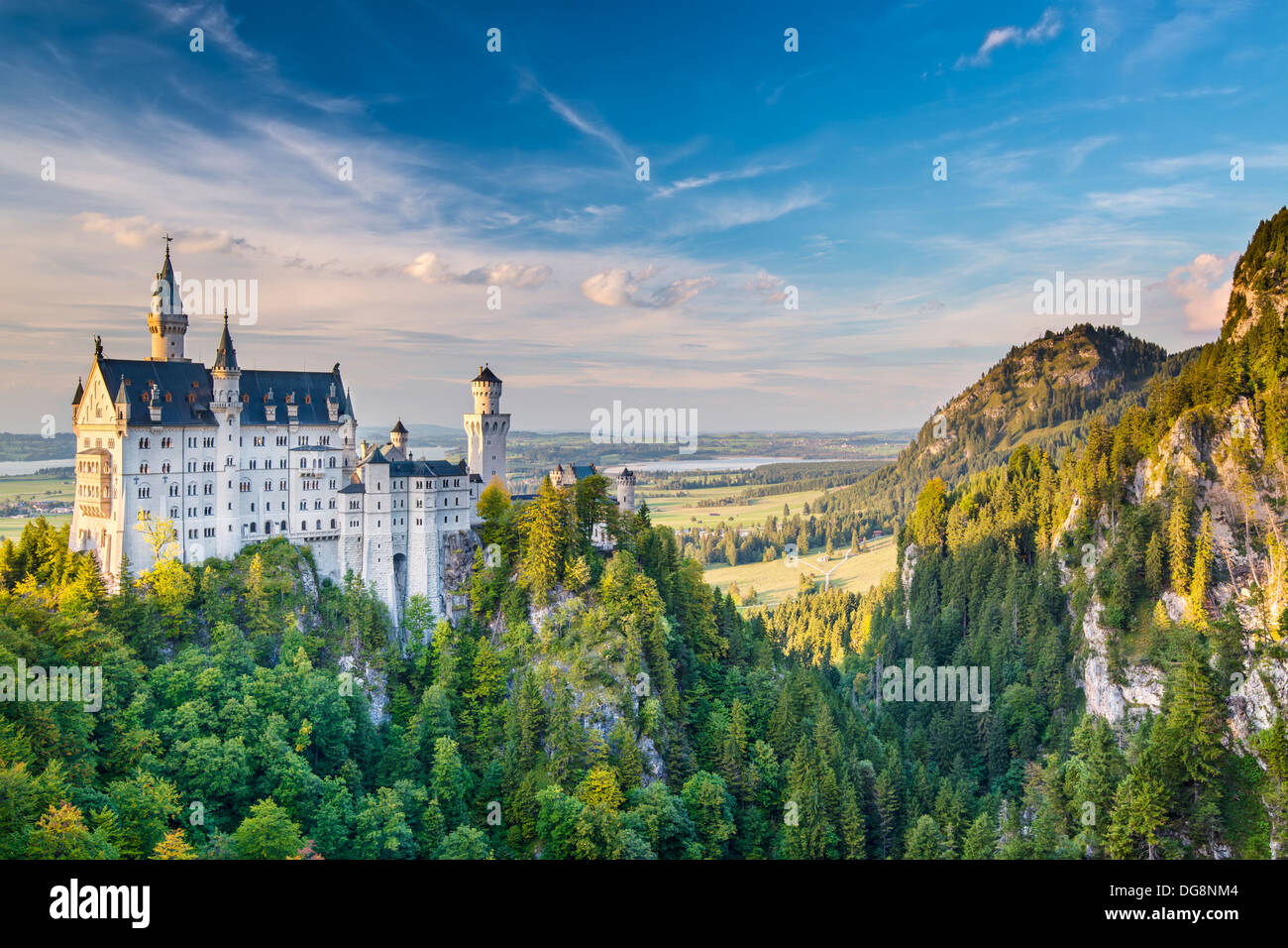 Neuschwanstein Castle in the Bavarian Alps of Germany. Stock Photo