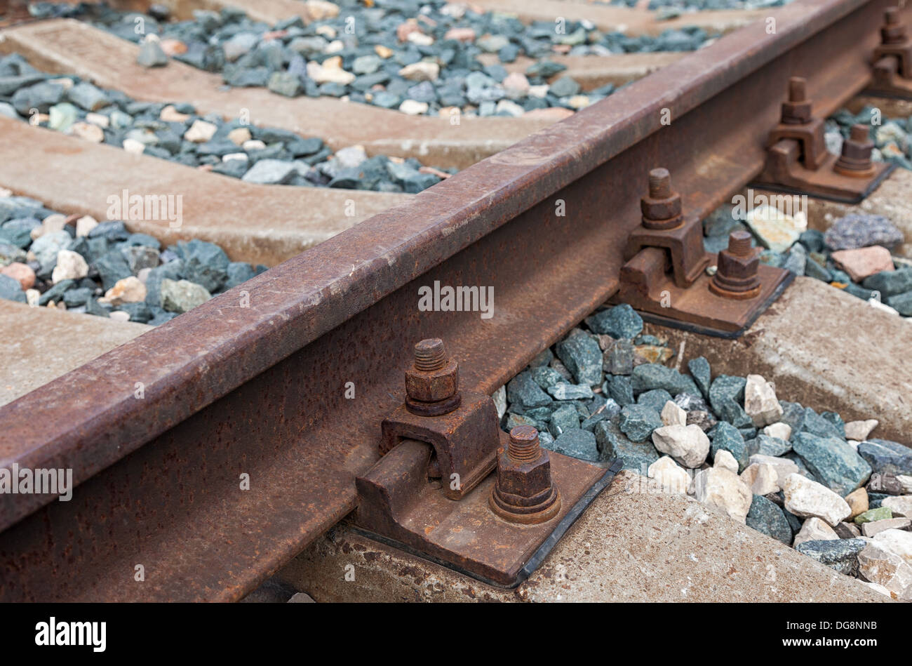 Detail of railway track Stock Photo Alamy