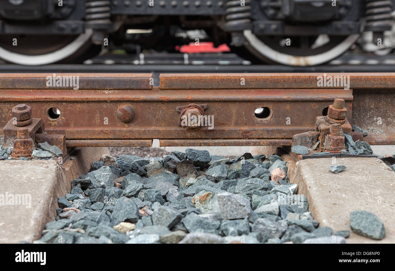 Detail of railway track Stock Photo Alamy