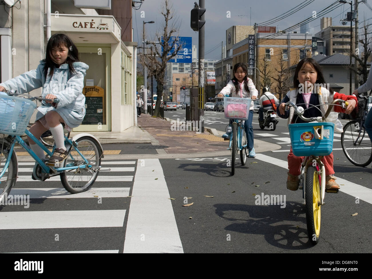 Girls on street outlet bikes