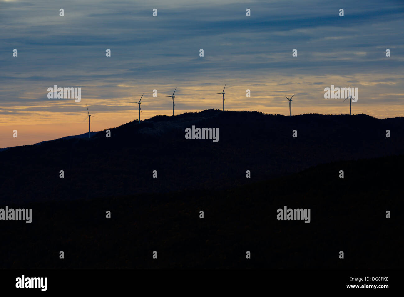 Wind Farm on Tenney Mountain from Rattlesnake Mountain in Rumney, New