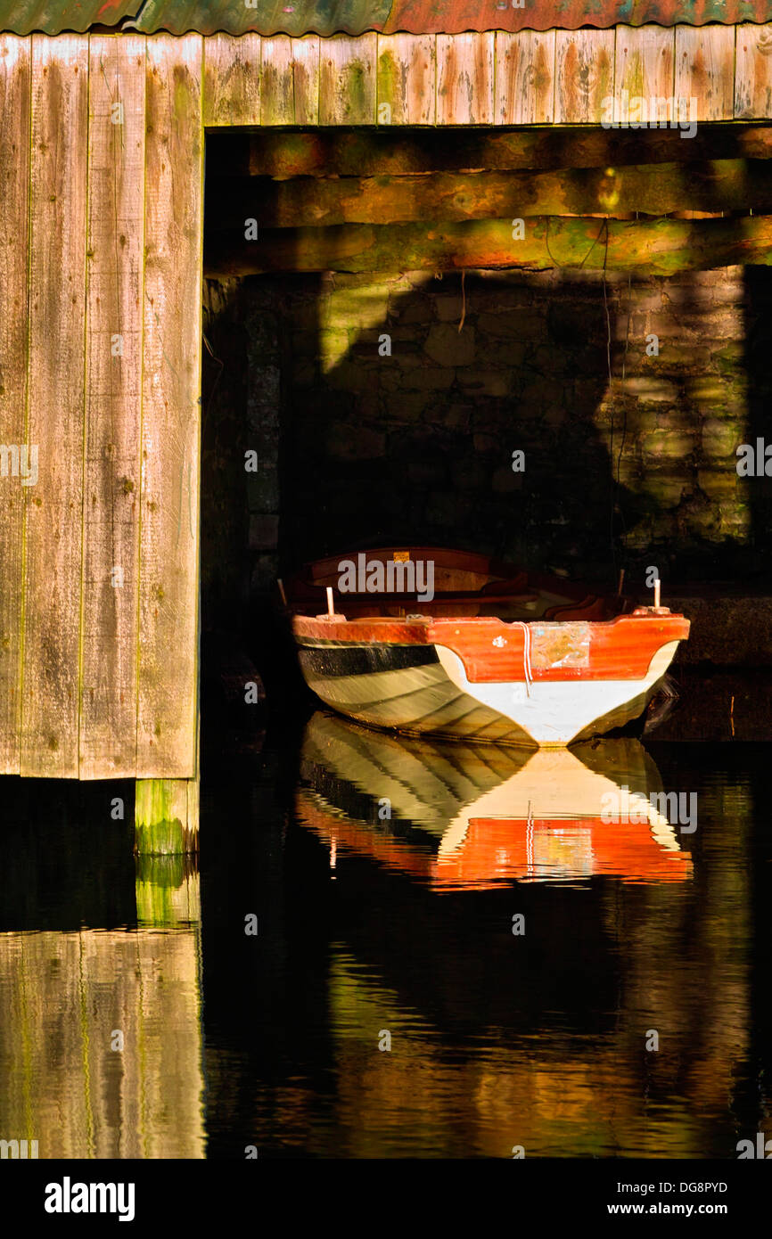 Boathouse on Lough Owel, Mullingar, County Westmeath, Ireland Stock