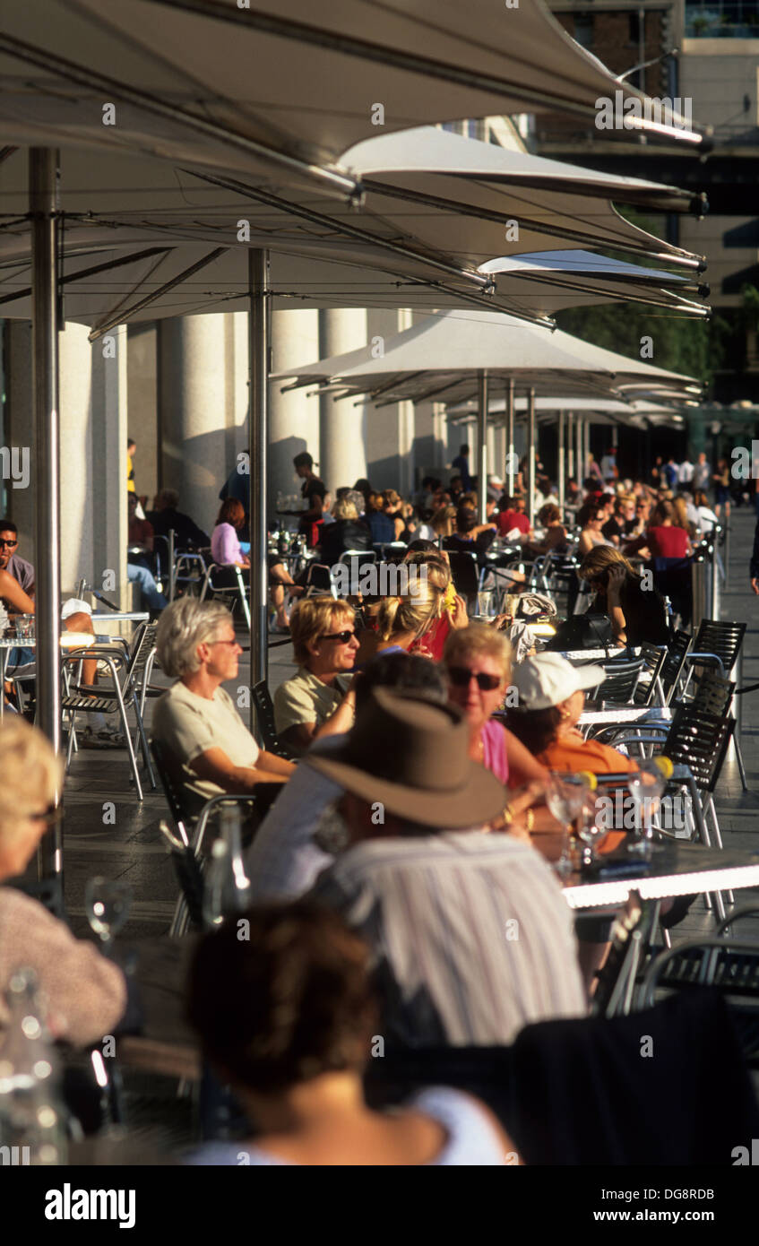 Australia, Sydney, street cafes along the West Bank of circular quay. Stock Photo