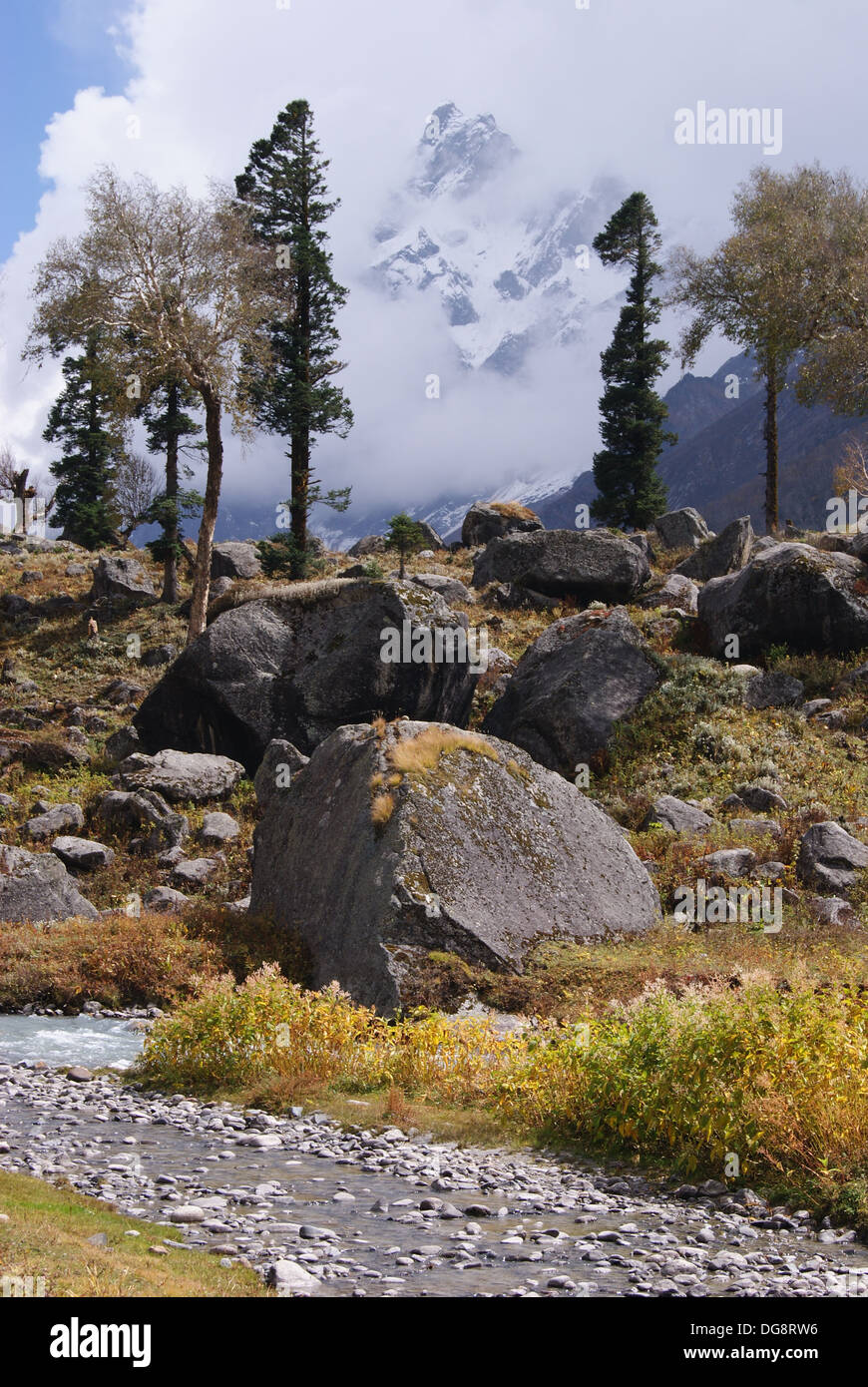 Mountain view in the Har Ki Doon Valley, Uttarakhand, India Stock Photo