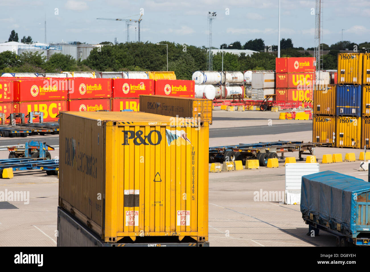 Containers on the dockside in Hull, Yorkshire, UK Stock Photo Alamy