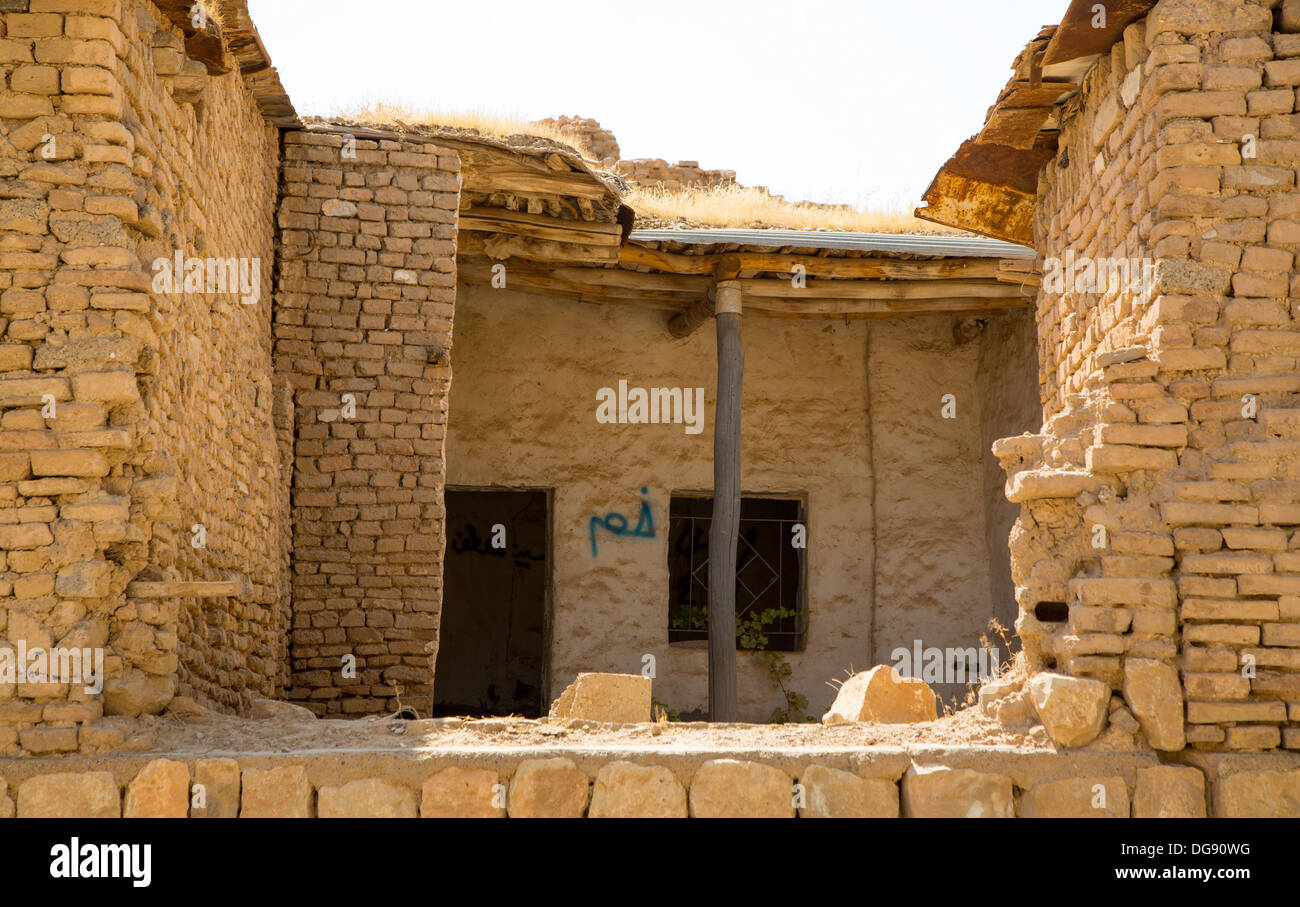 Now-abandoned house in the ruins of the Citadel of Erbil, Kurdistan, Iraq Middle East Stock Photo