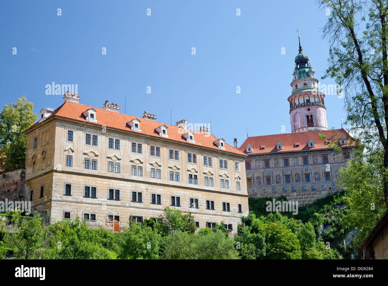 Cesky Krumlov the castle in the summer Stock Photo