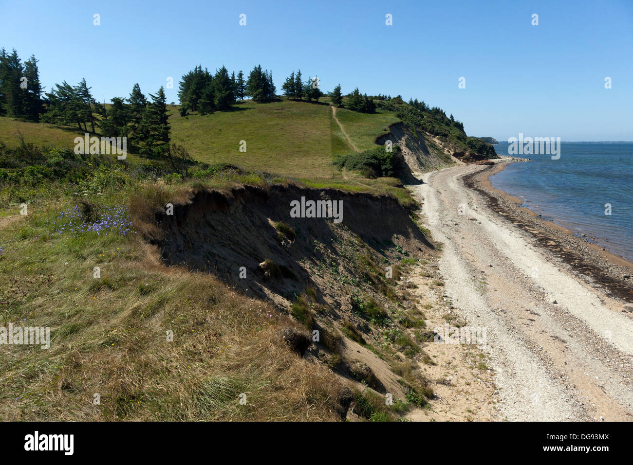 Coastline landscape at north western Fur. Denmark Stock Photo