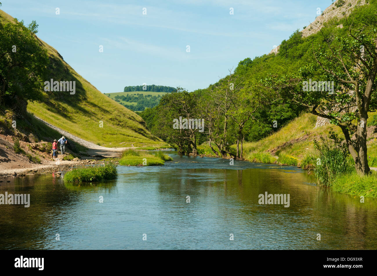 River Dove in Dovedale, Derbyshire, England Stock Photo