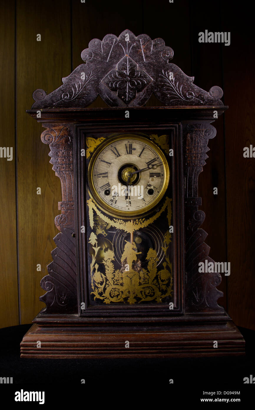 Antique desk clock Stock Photo Alamy