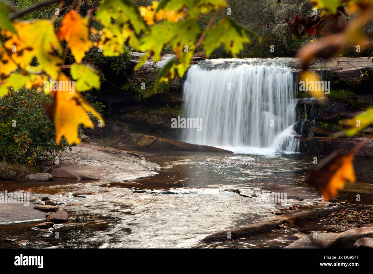 Living Waters Waterfall Balsam Grove, North Carolina USA Stock Photo