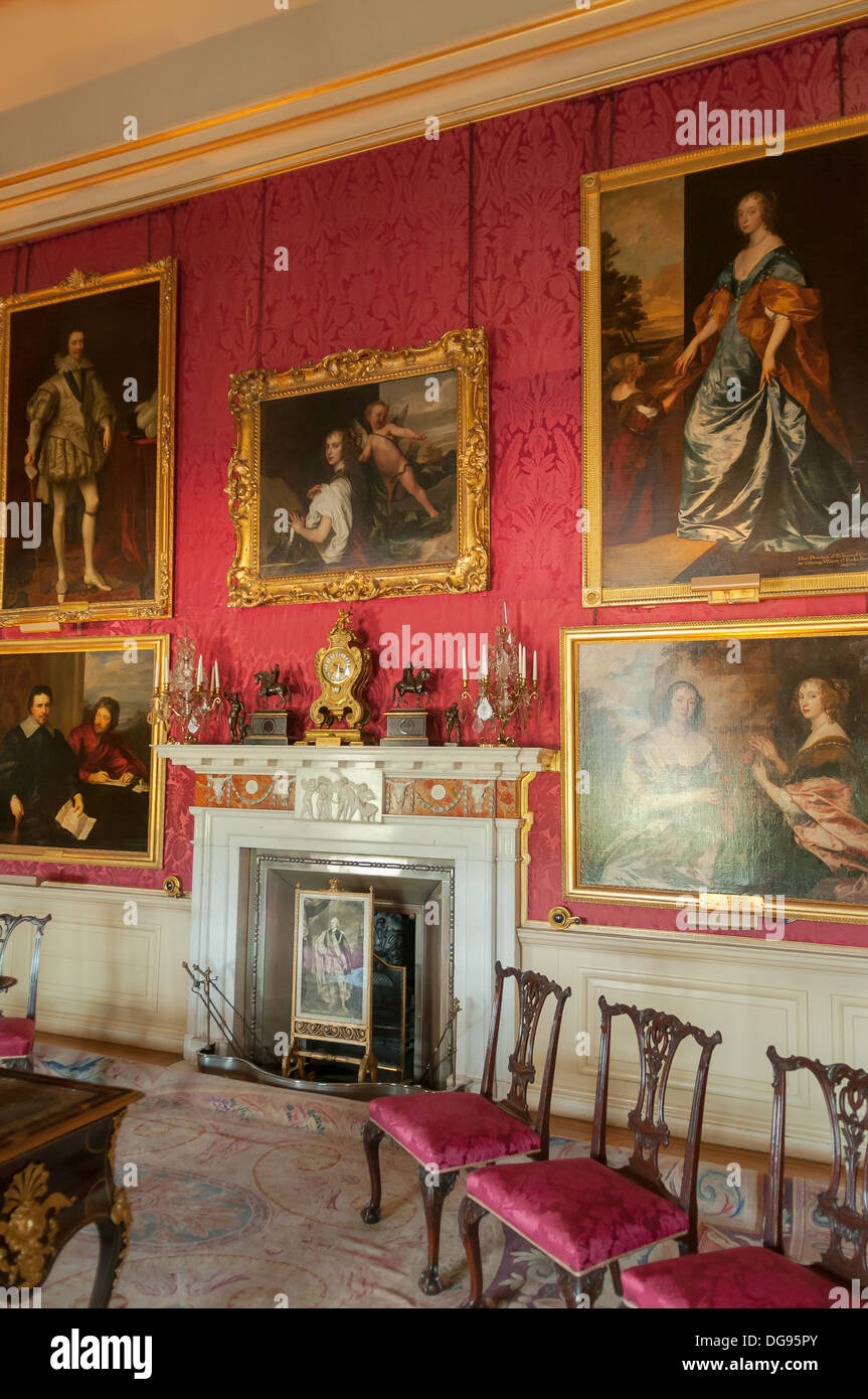 Red Drawing Room, Blenheim Palace, Woodstock, Oxfordshire, England Stock Photo
