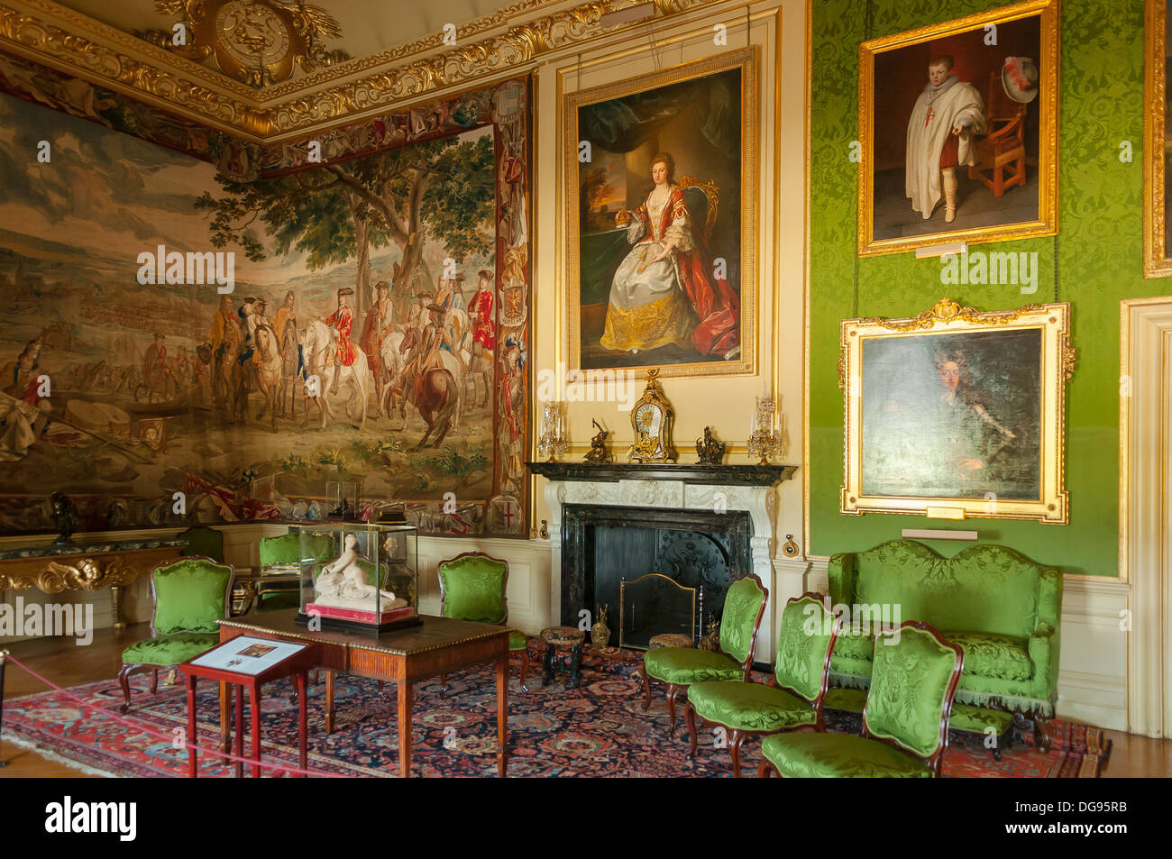 Green Drawing Room, Blenheim Palace, Woodstock, Oxfordshire, England Stock Photo
