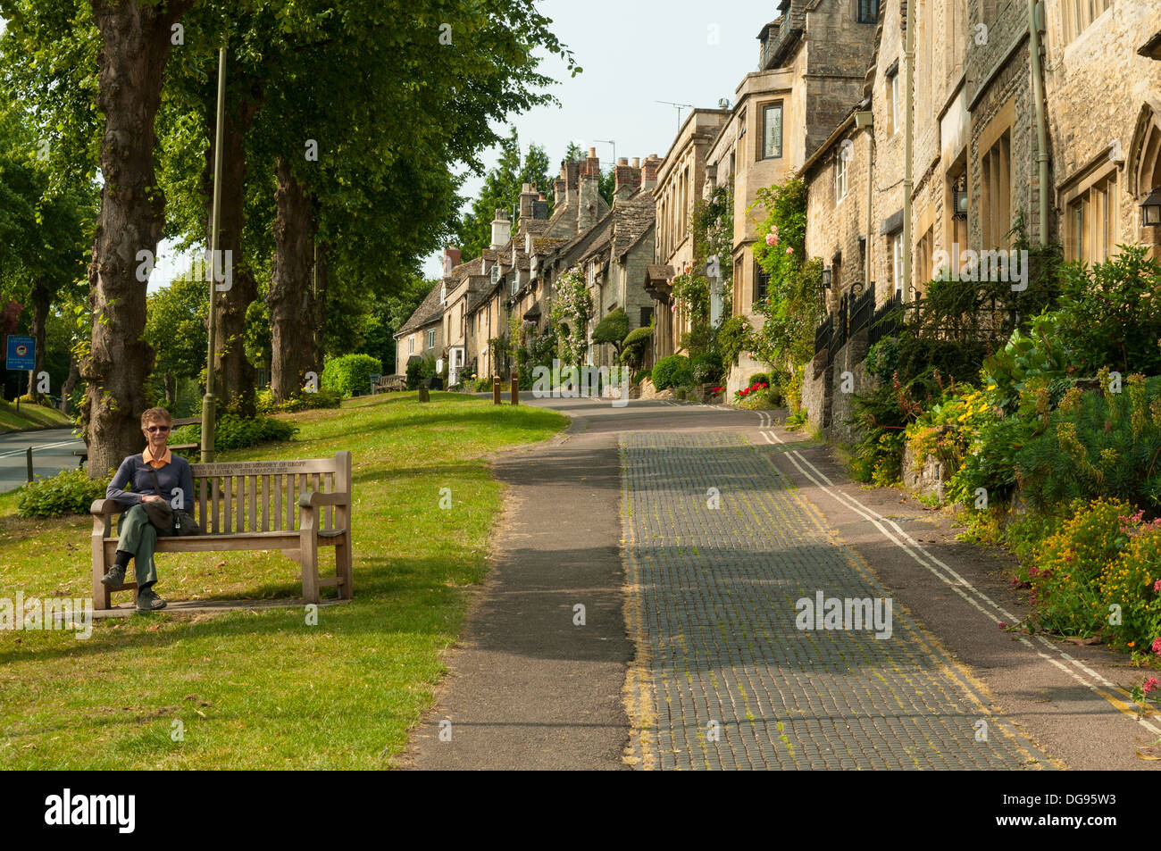 Cottages on High Street, Burford, Oxfordshire, England Stock Photo