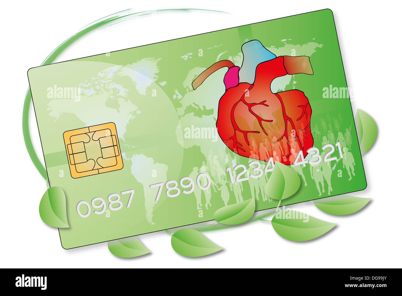 a credit card for the payment of medical, hospital, pharmaceutical and cardiovascular Stock Photo