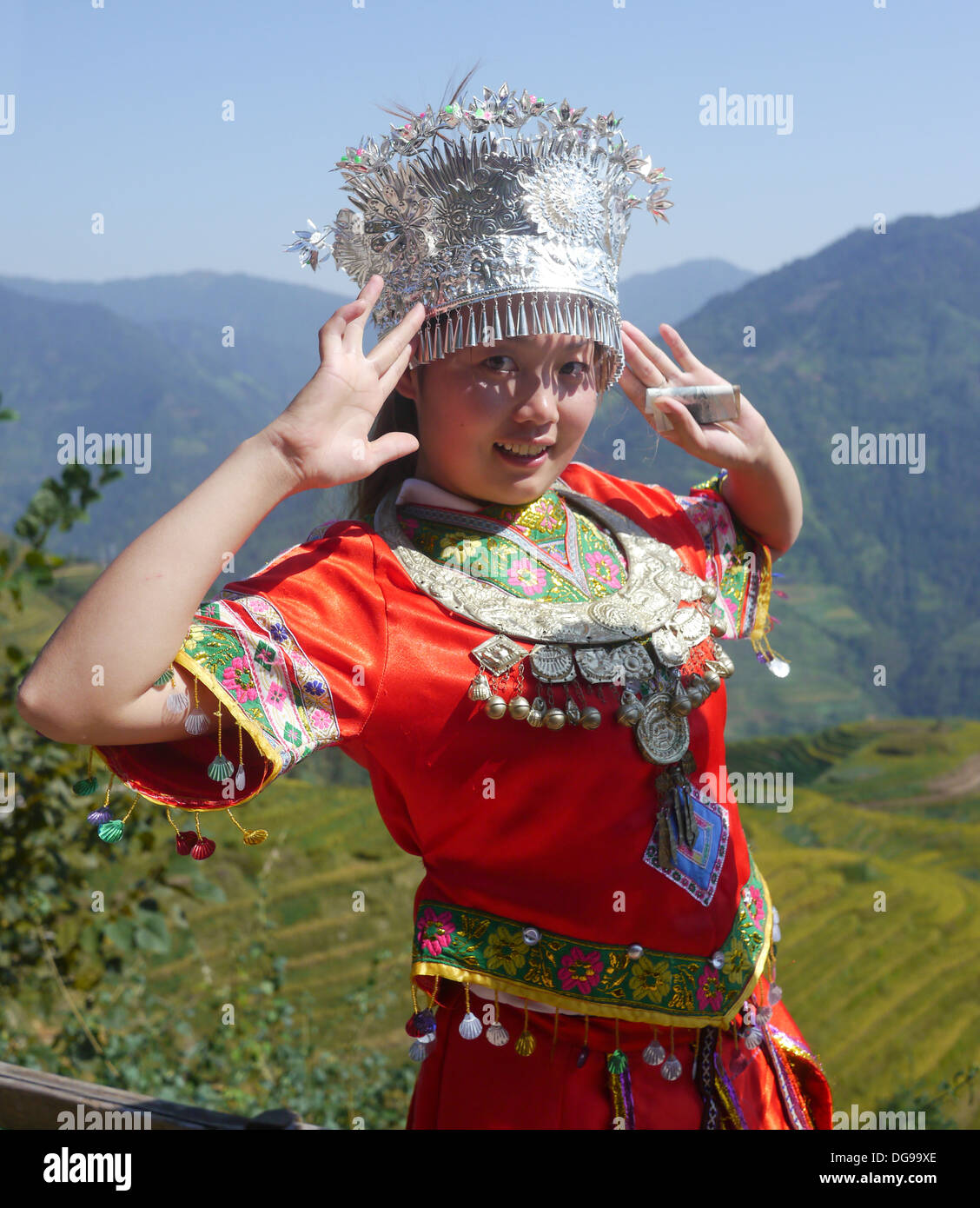 China Guangxi Province Guilin Girl With Traditional Dress At