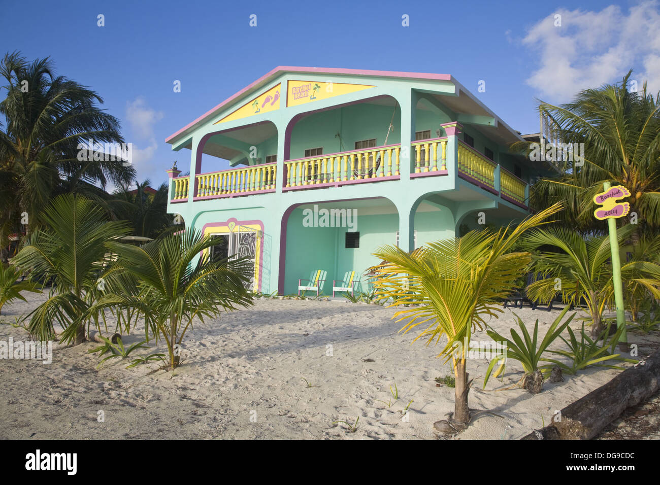 Beachfront house, Caye Caulker, Belize Stock Photo Alamy