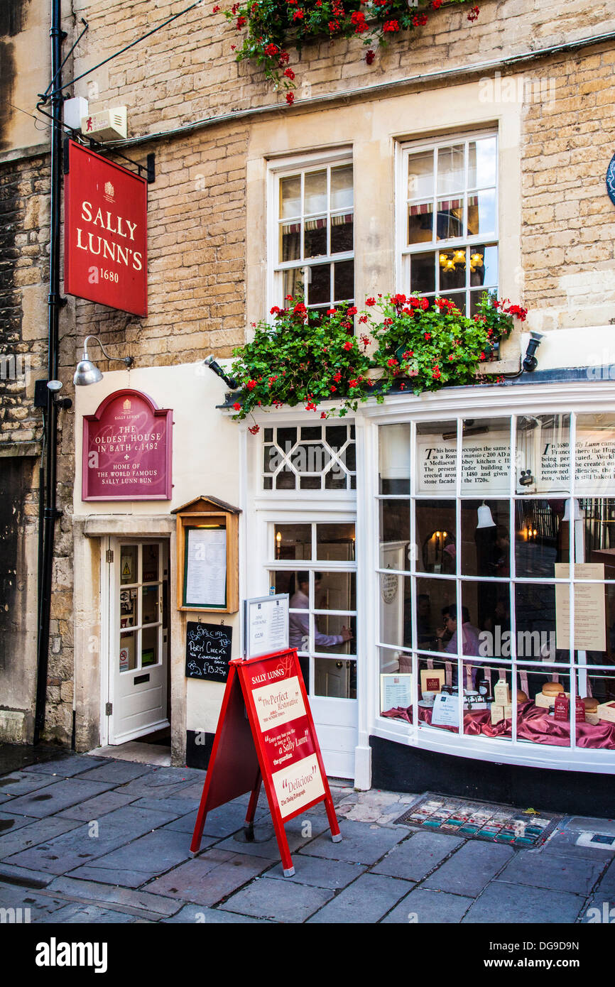 The outside of Sally Lunn's, the oldest house in Bath and now a famous