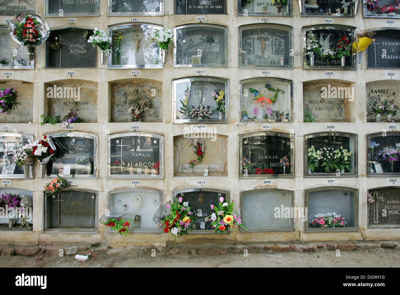 The Cementiri del Sud-Ouest cemetery in Barcelona in Spain Stock Photo ...