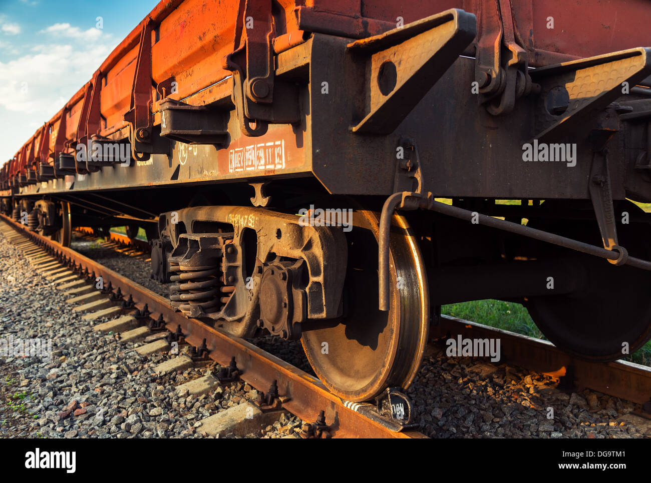 Rail freight car close-up Stock Photo