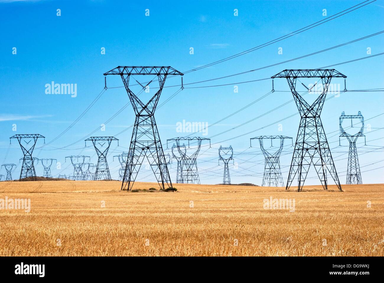 High voltage electricity transmission lines near Grand Coulee Dam