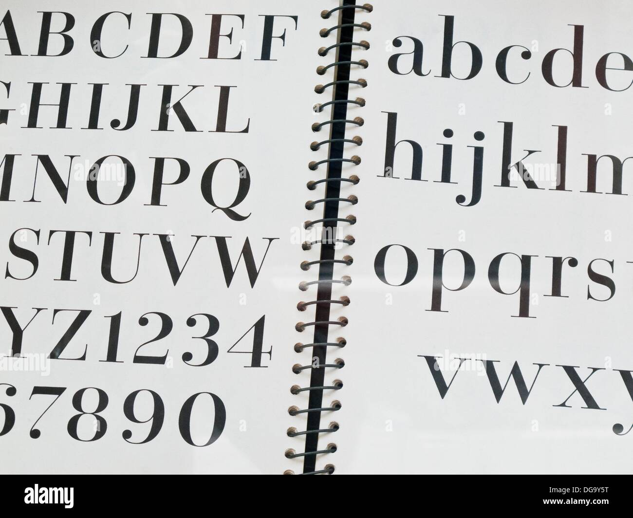 Alphabet in Bordoni Typeface. Stock Photo