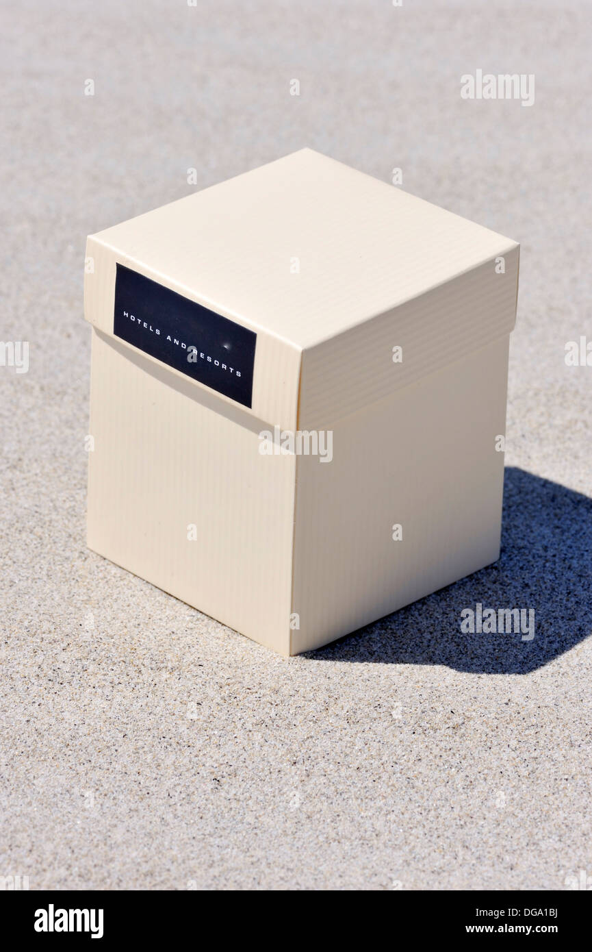 Cardboard box on the beach Stock Photo Alamy