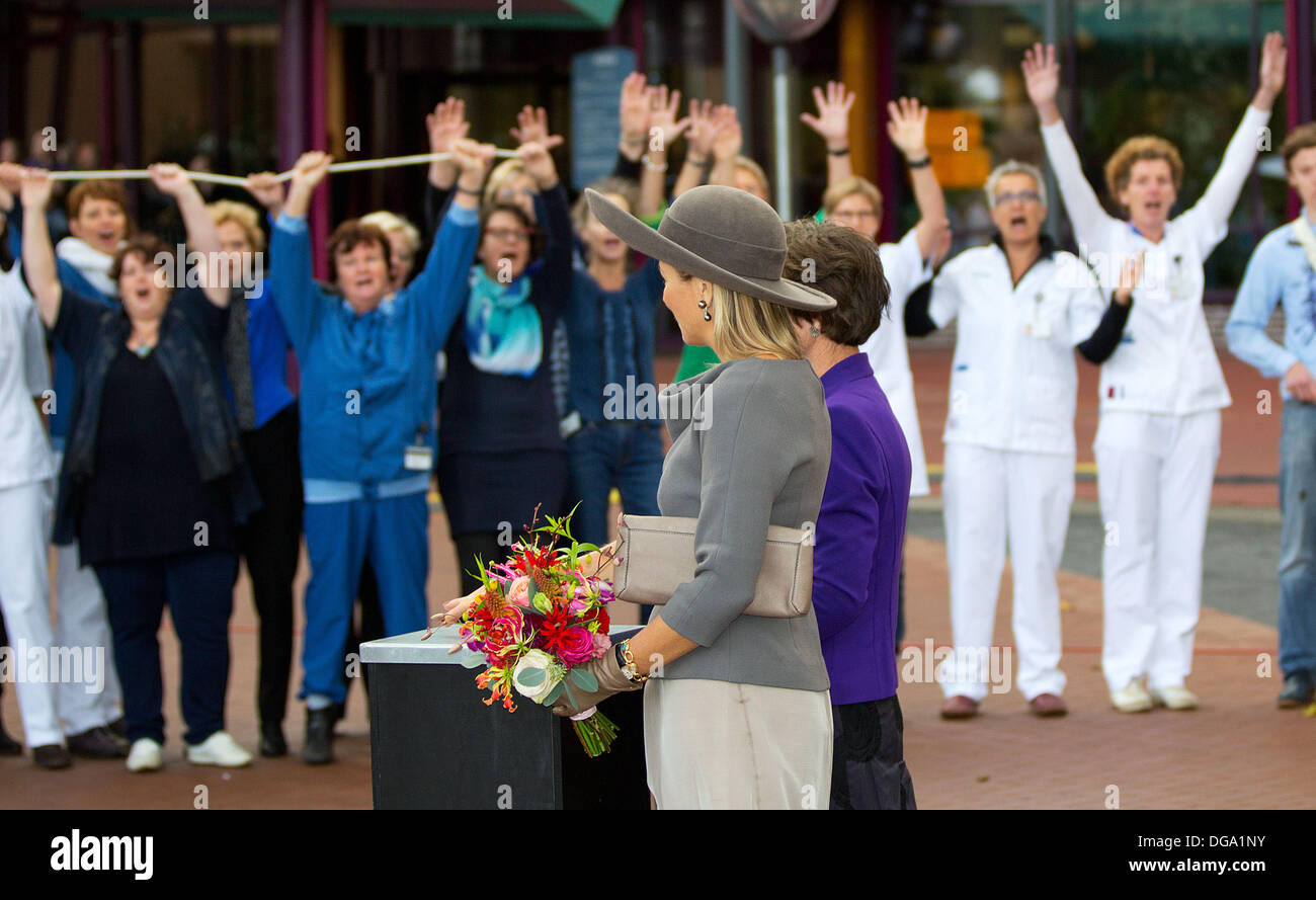 Queen Maxima of the Netherlands at the opening of the new Isala