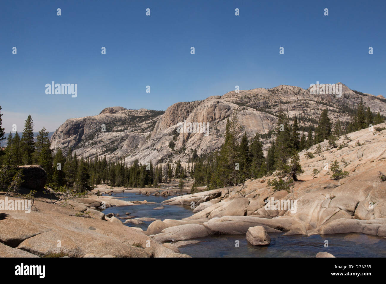 Tuolumne River at Yosemite National Park on its way down to the Valley Stock Photo