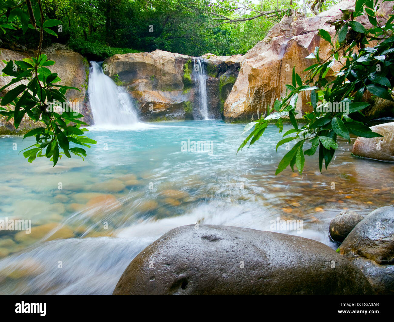 Waterfall at the Rincón de la Vieja National Park, Costa Rica Stock Photo