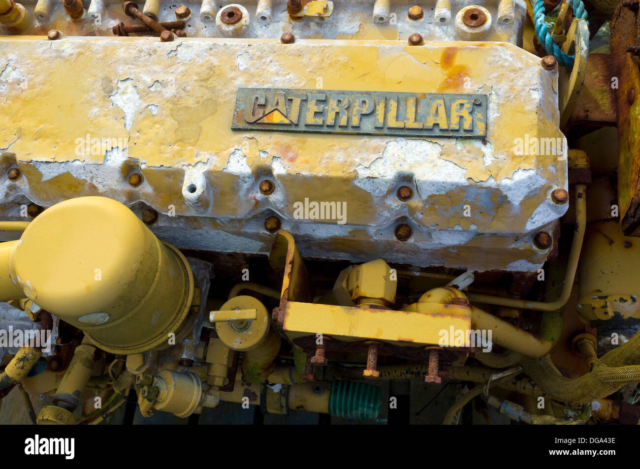 Old Caterpillar Tractor Engine Stock Photo Alamy
