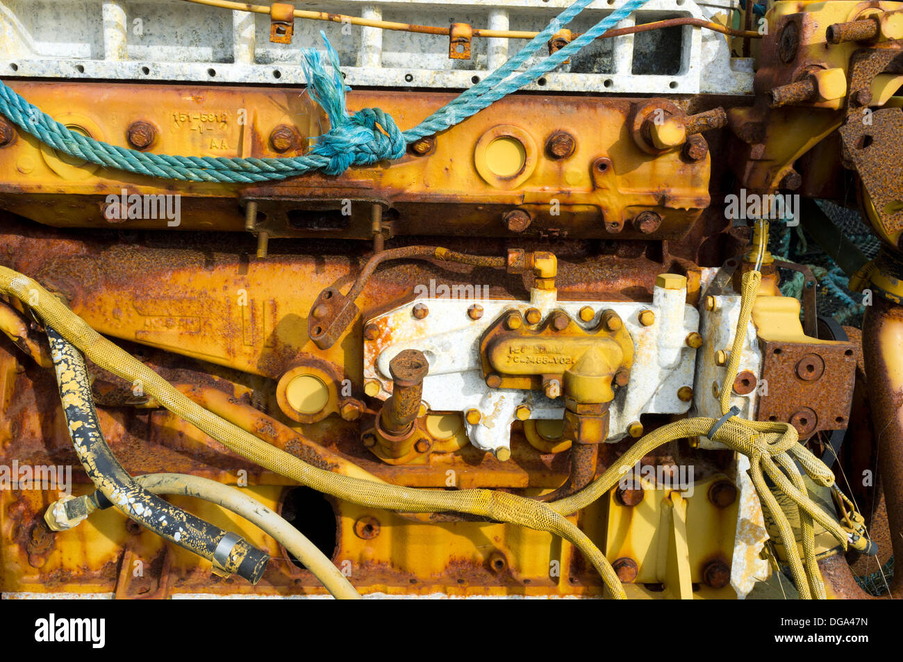Old Caterpillar Tractor Engine Stock Photo Alamy