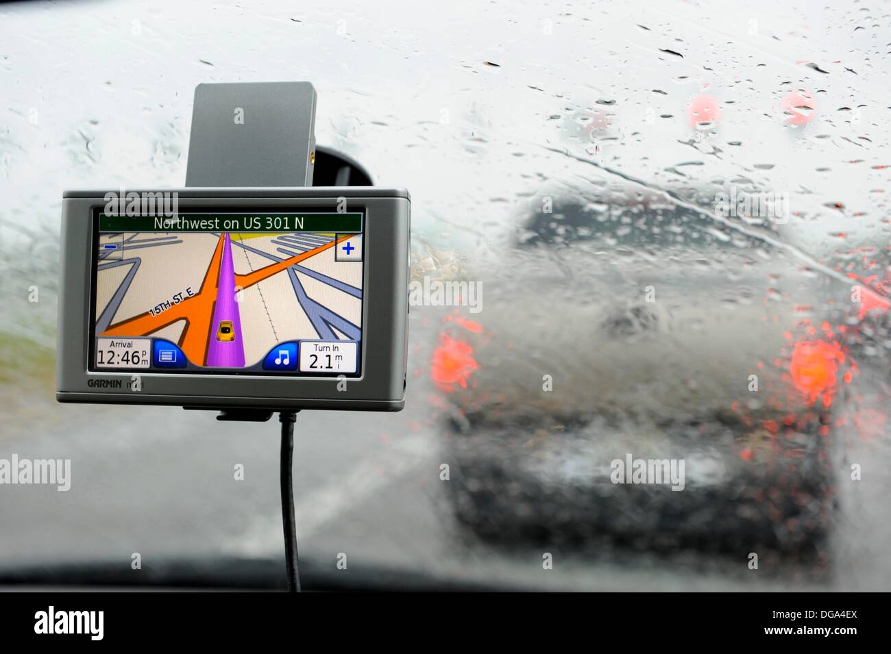 Global Positioning System GPS direction map route marker on the