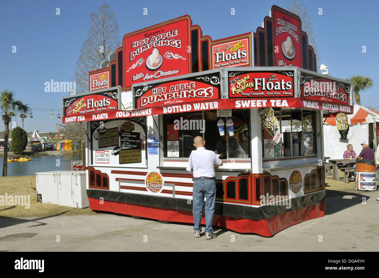 Food Booth at Florida State Fairgrounds Tampa Stock Photo