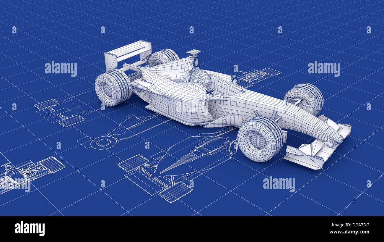 Formula One Blueprint. Part of a series. Stock Photo