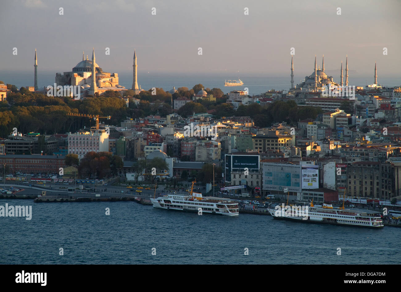 View of the Istanbul City on Hagia Sophia and Blue Mosque Stock Photo