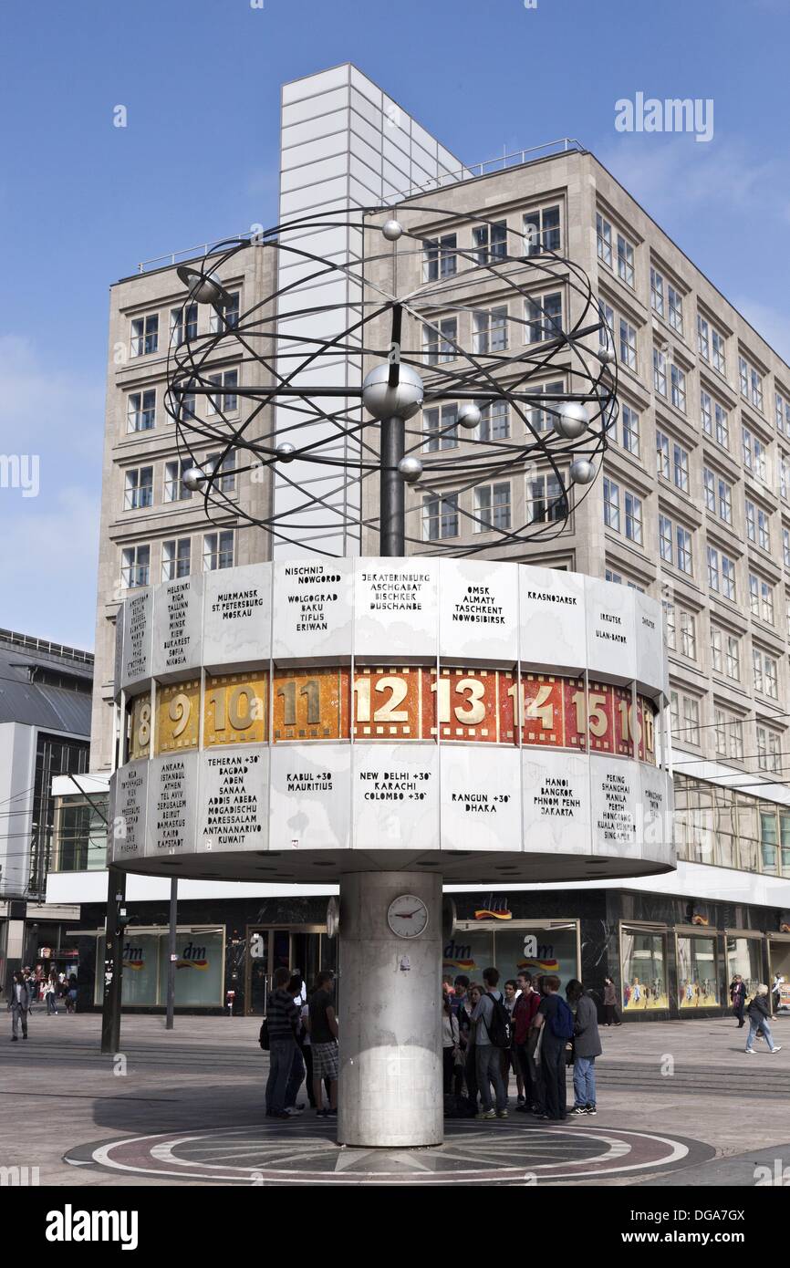 World clock in alexanderplatz berlin Stock Photo Alamy