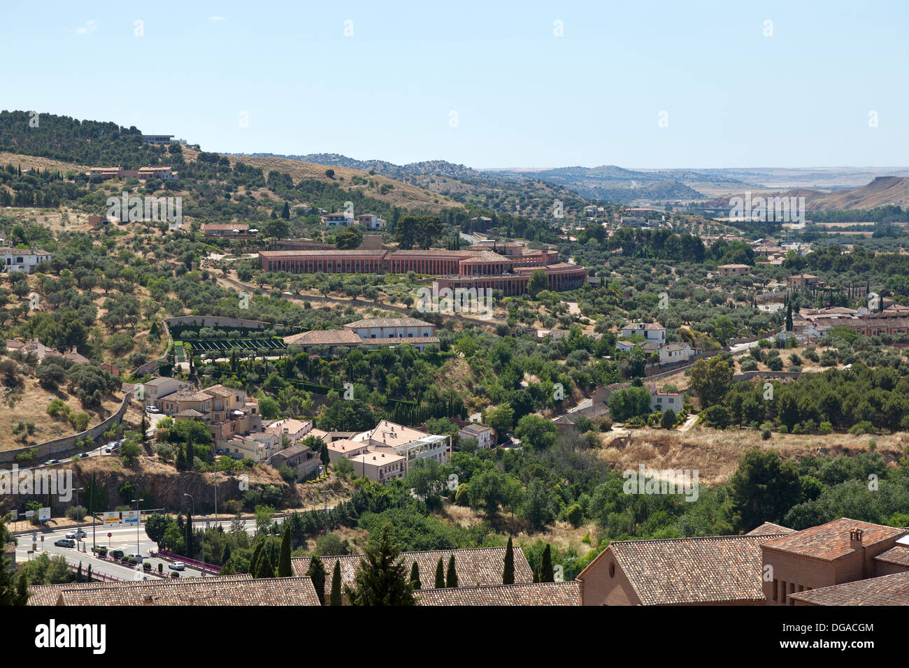 View from the city of Toledo to the hills, Spain Stock Photo