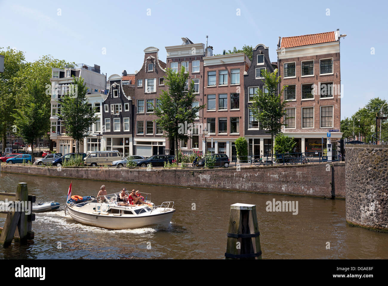 Boattrip in Amsterdam through the canals Stock Photo