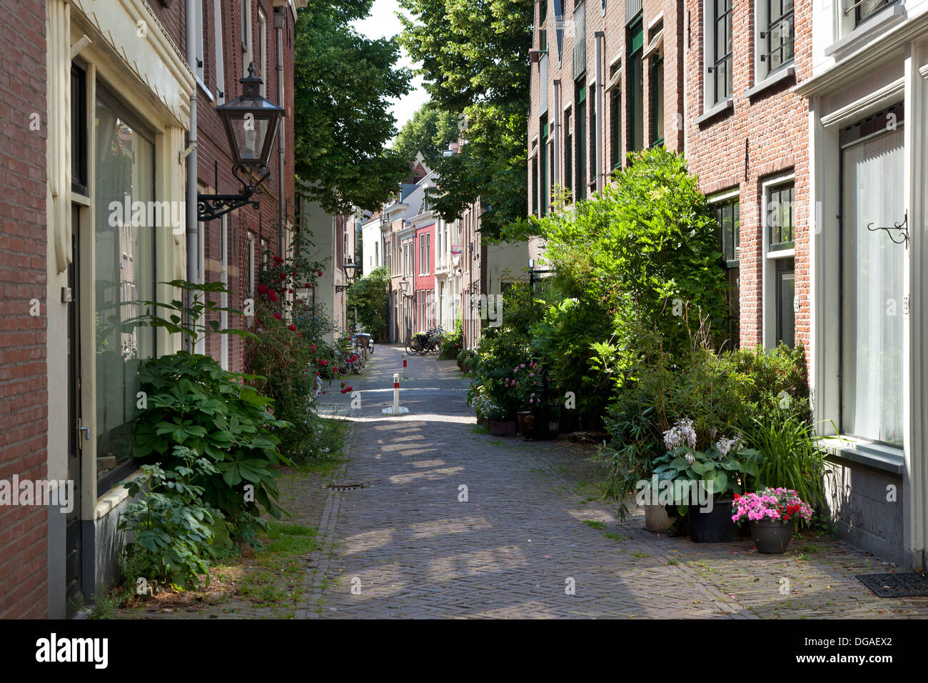 Alley in the city of Leiden, Netherlands Stock Photo