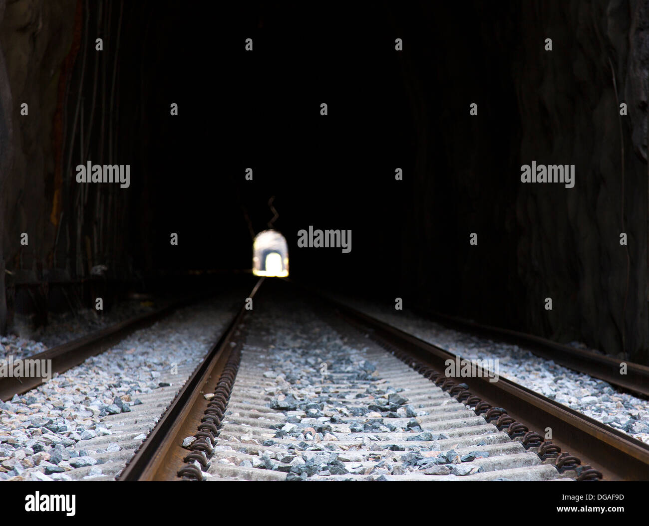Inside underground railroad tunnel , Finland Stock Photo Alamy