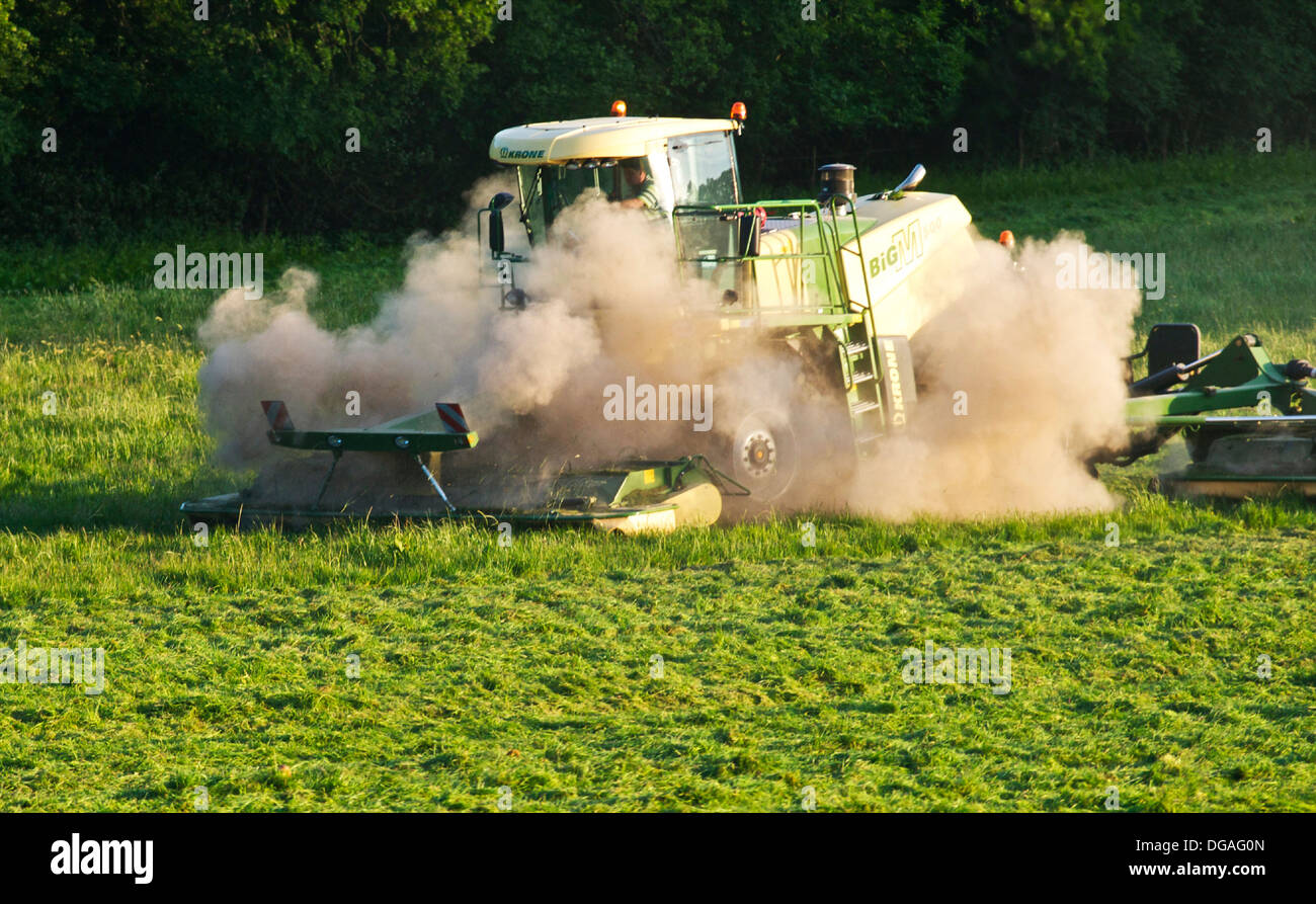 Farm machinery damaged by mole hills Stock Photo