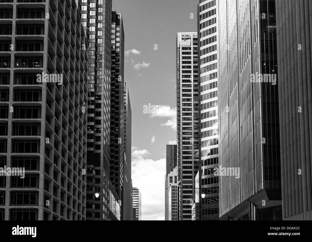 View of buildings on Wacker Drive, Chicago, USA Stock Photo