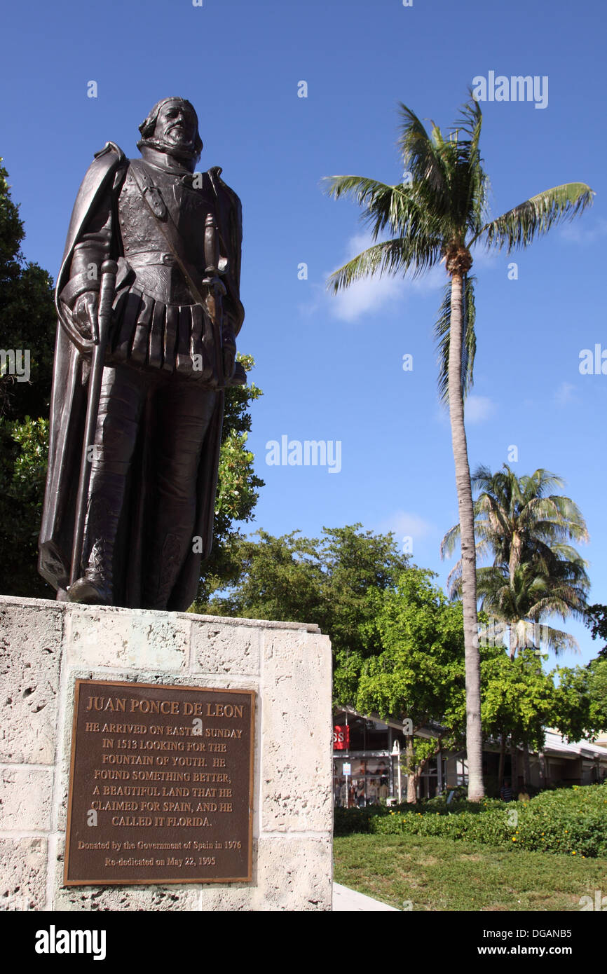 Monument to Juan Ponce de León, Miami, Florida, USA Stock Photo Alamy
