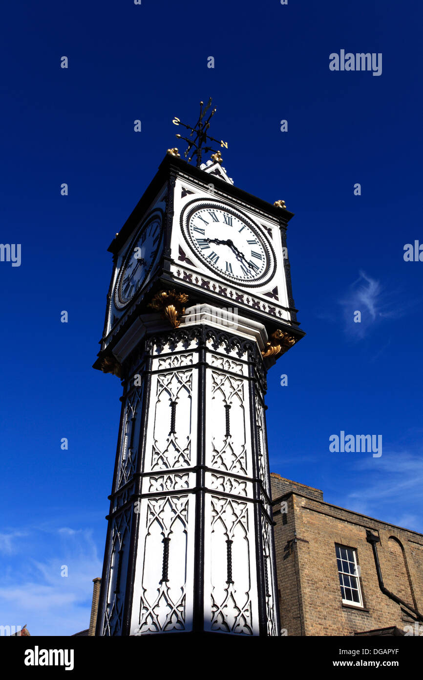 The clock tower and square, Downham Market town, Norfolk County