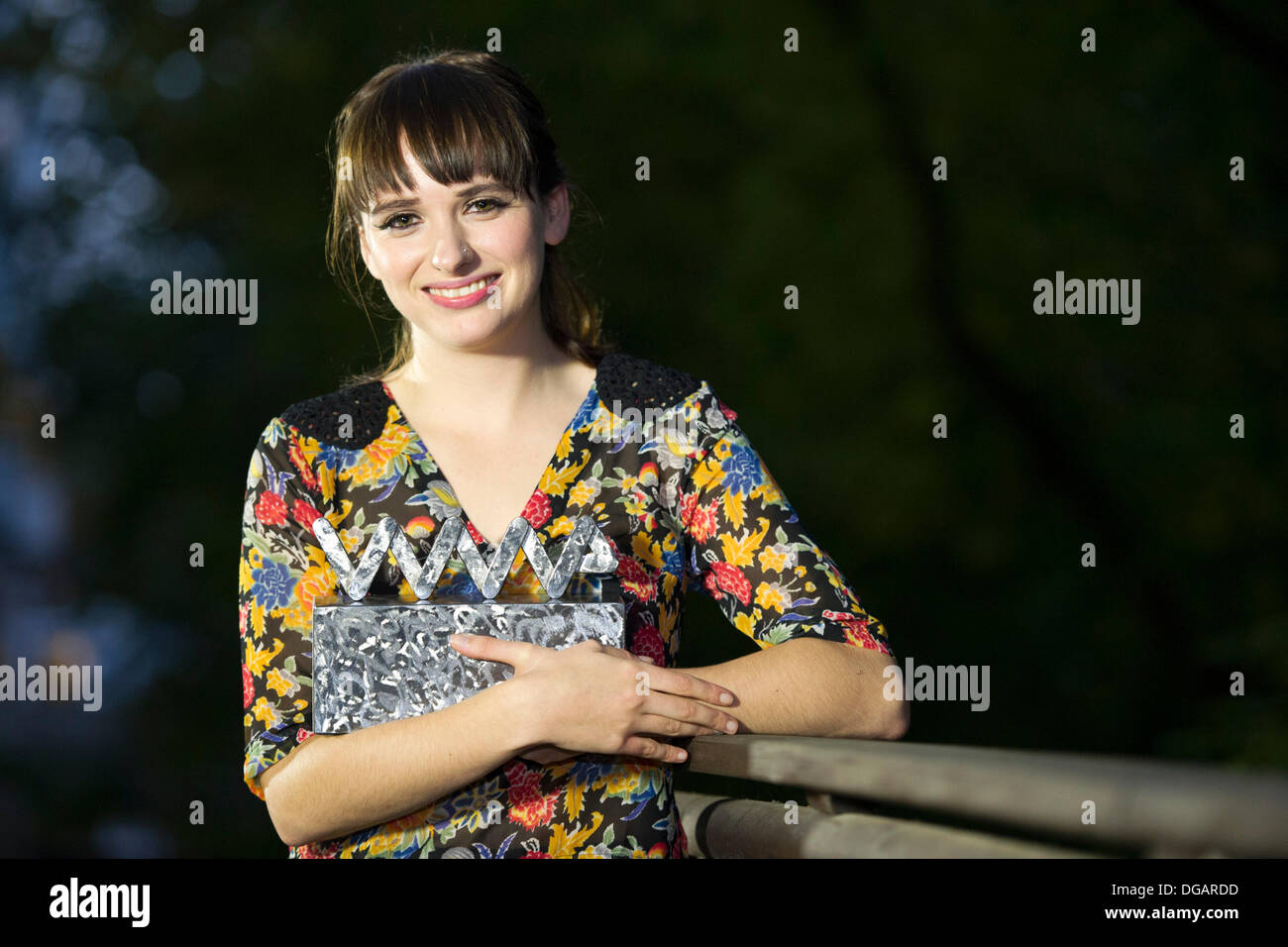 Cardiff, Wales, UK. 17th October 2013.  Georgia Ruth wins the Welsh Music Prize at the Park Plaza, Cardiff. Matthew Horwood/Alamy Live News Stock Photo