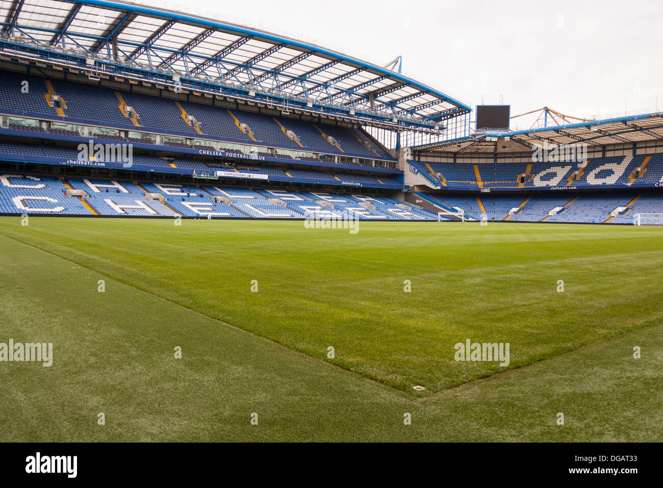 The West Stand and Matthew Harding Stand, Chelsea Football Club, Stamford Bridge, Chelsea, London, England Stock Photo