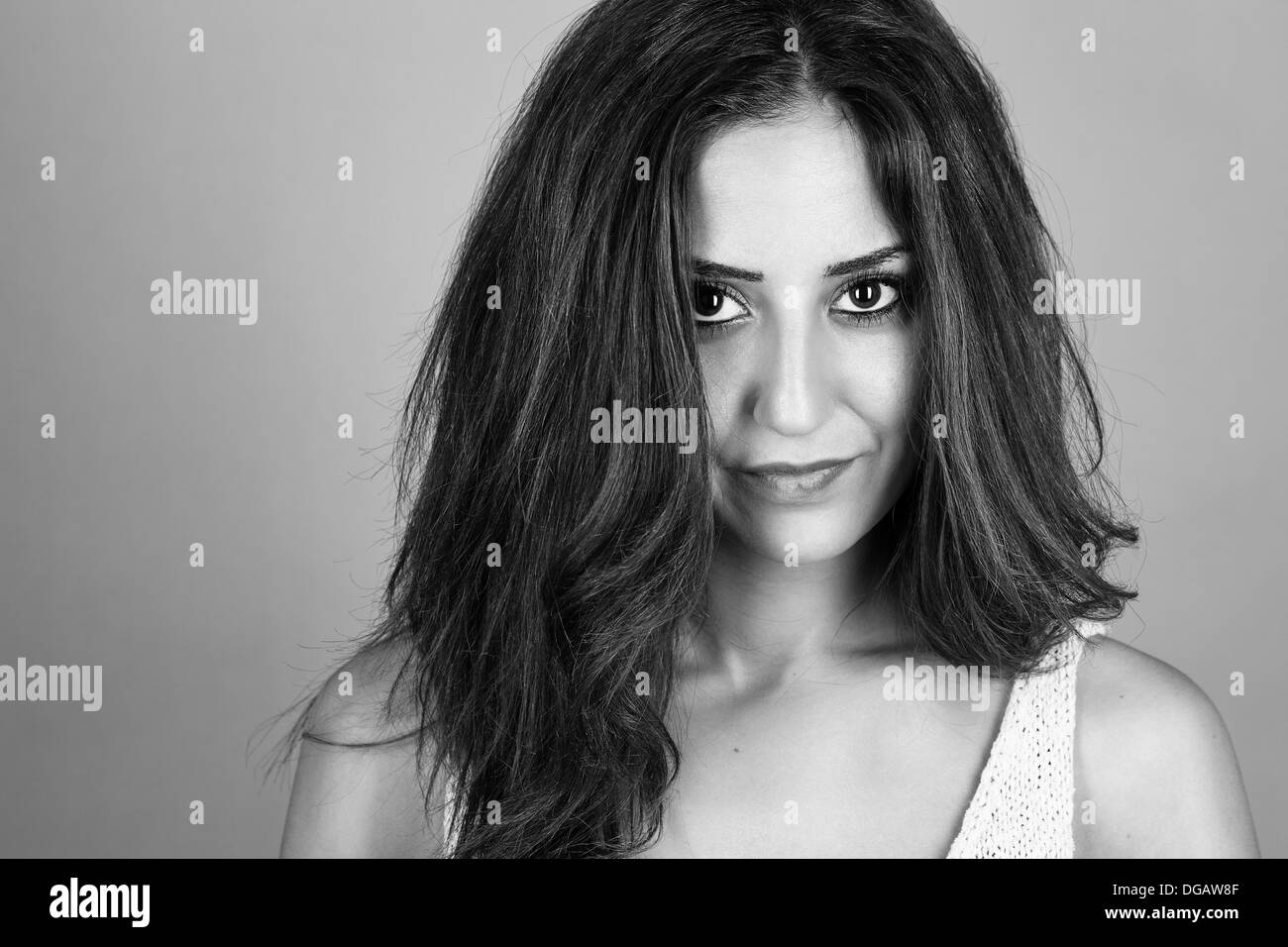 black and white portrait of a beautiful woman Stock Photo - Alamy